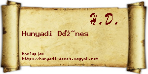 Hunyadi Dénes névjegykártya