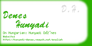 denes hunyadi business card